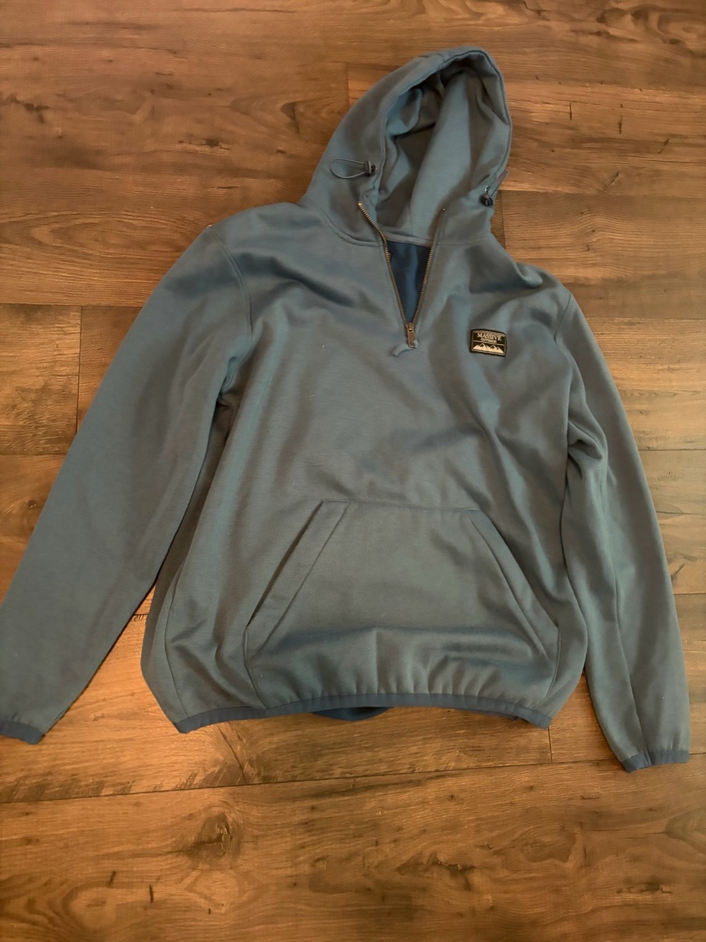 Men's Zip-Up Hooded Sweater in Slate Blue